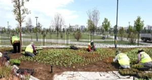Malatya Büyükşehir Belediyesi şehirde bulunan park, refüj ve kavşakları birbirinden