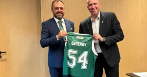 Sakarya Büyükşehir Basketbol Kulübü Lideri Enes Güçlü ve idaresi, Ankara’da