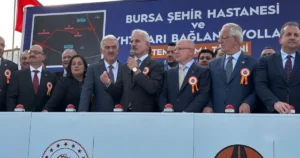 Bursa'da Şehir Hastanesi ve YHT Garı ilişki yollarının temeli Ulaştırma