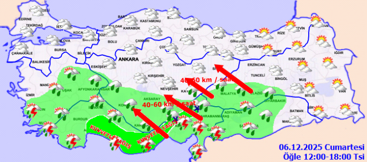Meteorolojiden kuvvetli yağış ve rüzgar uyarısı
