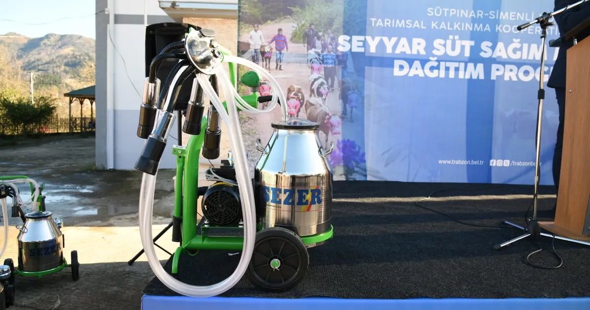 Trabzon’da çiftçilere süt sağım makinesi desteği