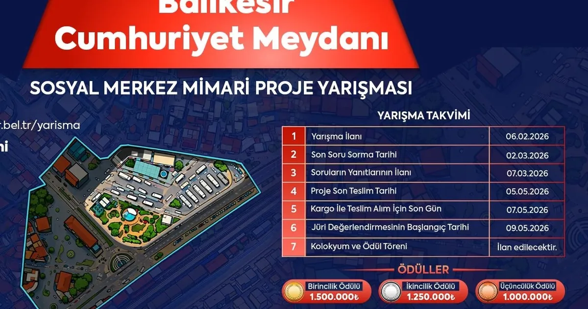 Balıkesir’de Cumhuriyet Meydanı için mimari proje yarışması