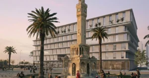 Depremde yıkılan İzmir Büyükşehir Belediyesi ana hizmet binasının yeniden inşası