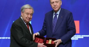 Cumhurbaşkanı Recep Tayyip Erdoğan, Beştepe'de düzenlenen törende Birleşmiş Milletler (BM)