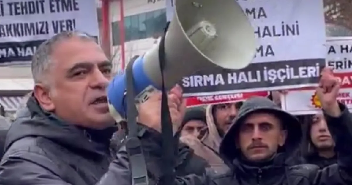 Başpınar OSB’deki Sırma Halı fabrikasında aylıklarını alamayan işçilere destek veren