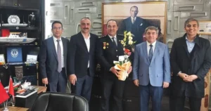 Bursa'da Mudanya İlçe Milli Eğitim Müdürlüğü heyeti, Polis Haftası kapsamında