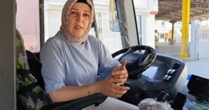Bursa Büyükşehir Belediyesi BURULAŞ bünyesinde görev yapan otobüs sürücüsü Yasemin