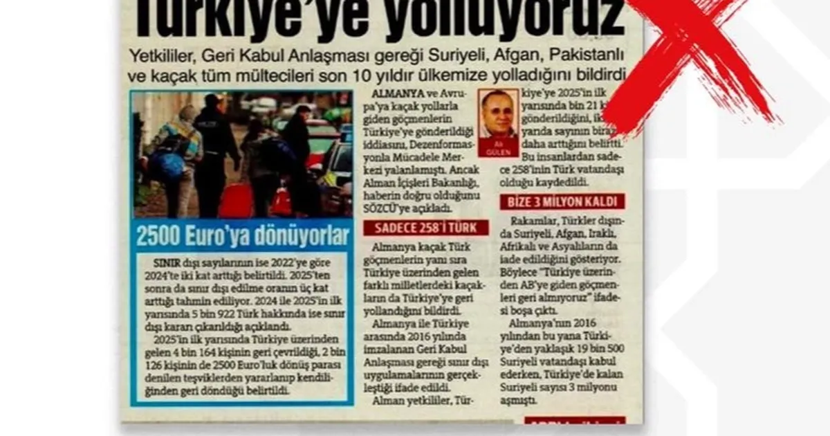 ‘Almanya Kaçak Göçmenleri Türkiye’ye gönderiyor’ iddialarına DMM’den yalanlama