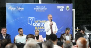 Bursa'da İnegöl Belediye Başkanı Alper Taban, mahalle buluşmaları kapsamında Ertuğrulgazi
