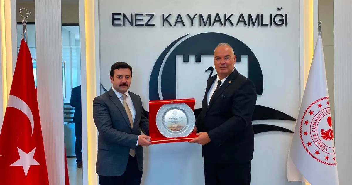 Enez’de Başkan Günenç’ten Kaymakam Fırat’a ‘hayırlı olsun’ ziyareti