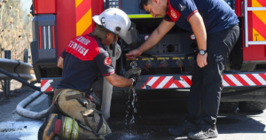 Bornova ilçesi Gökdere Mahallesi’nde çıkan orman yangınına İzmir İtfaiyesi ile
