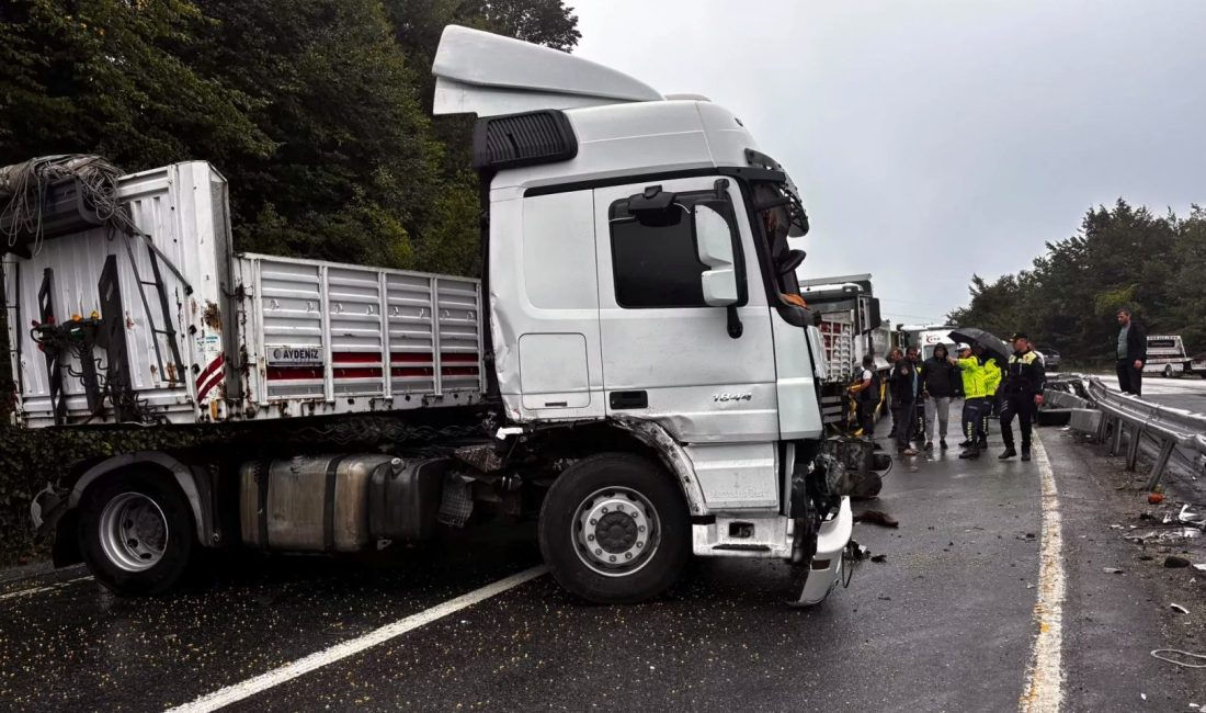 Düzce’nin Akçakoca ilçesinde seyir halindeki tırın kontrolden çıkması sonucu meydana