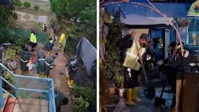 Bursa’nın Mudanya ilçesine bağlı Esence Mahallesi’nde etkili olan yoğun yağışın