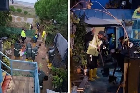 Bursa’nın Mudanya ilçesine bağlı Esence Mahallesi’nde etkili olan yoğun yağışın