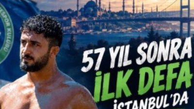 Bursa Büyükşehir Belediyespor güreşçisi Alperen Düzenci, yağlı güreşte 57 yıl
