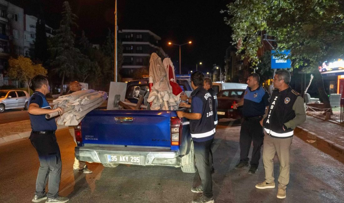 İzmir Bornova Belediyesi zabıta ekipleri, halk sağlığını korumak ve kamusal alanları