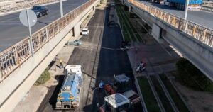 İZSU Genel Müdürlüğü’nün Liman Caddesi’nde yürüttüğü altyapı çalışmasının ilk etabı