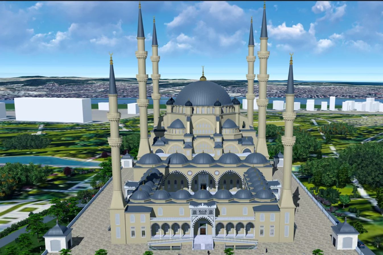 Kocaeli Büyükşehir Belediyesi’nin Gebze Millet Bahçesi’ne kazandıracağı yeni cami projesinde