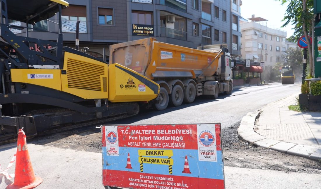 İstanbul'da Maltepe Belediyesi’nin ilçe genelinde yürüttüğü yol yenileme çalışmaları, İdealtepe’de