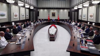 Millî Güvenlik Kurulu (MGK), Cumhurbaşkanı Recep Tayyip Erdoğan başkanlığında Cumhurbaşkanlığı