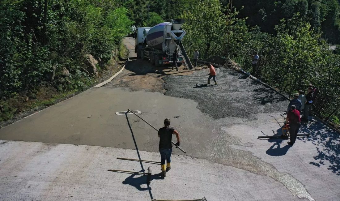 Ordu Büyükşehir Belediyesi, Kabadüz Akgüney Mahallesi’nde 600 metrelik beton yol