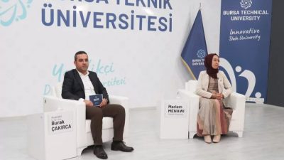 Bursa Teknik Üniversitesi'nde BTÜ konuşmalarına konuk olan Filistinli sosyolog Mariam