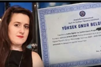 İpsala’da yaşayan yüzde 51 spastik engelli Aynur Ürek, diplomalarına ve