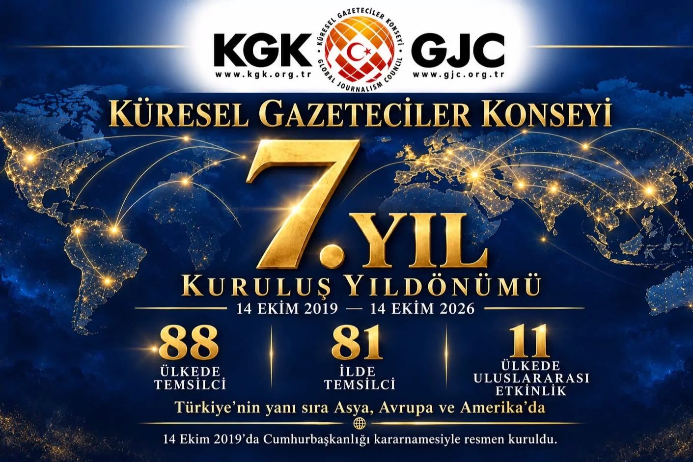 Küresel Gazeteciler Konseyi Genel Başkanı Mehmet Ali Dim, kuruluş yıldönümünde