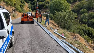 Manisa Büyükşehir Belediyesi, yol güvenliğini artırmak ve yol kenarındaki riskleri